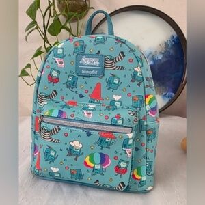 Loungefly Teal Adventure Time BMO Pattern Mini Backpack New With Tsgs